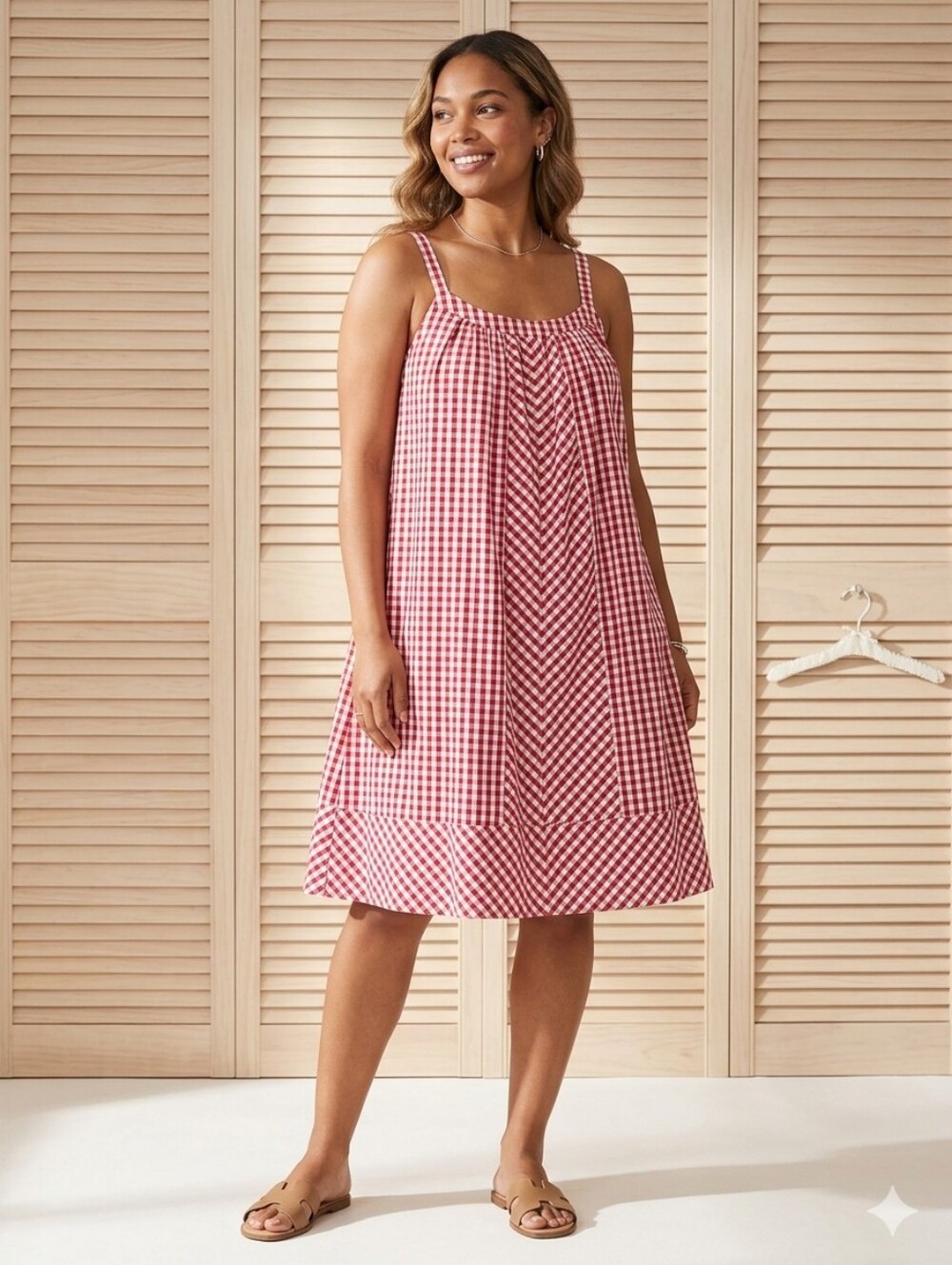 Tweeds Red and White Gingham Spaghetti Strap Sundress Size 12